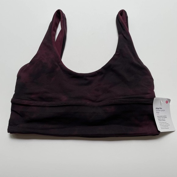 lululemon athletica Other - NEW Lululemon Align Bra Reversible Diamond Dye Cassis Black/Cassis Size 4